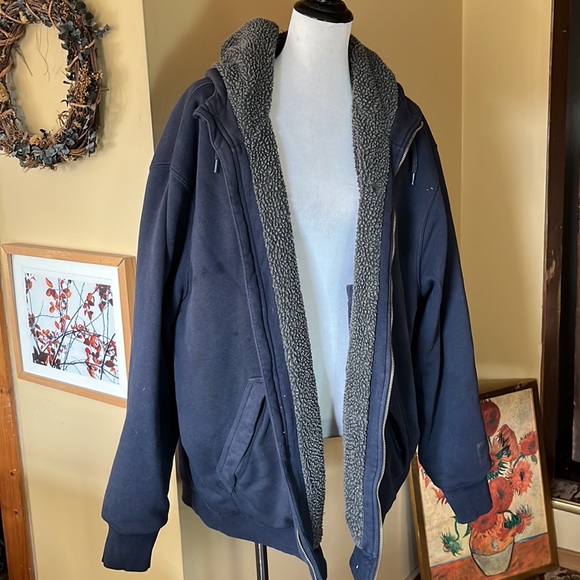 CARHARTT Size 3X RainDefernder Thrashed Paint-Splotch Zipper Down Casual Hoodie - Picture 2 of 16